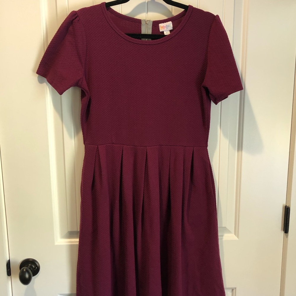 LuLaRoe Amelia SOLID Raspberry Dress